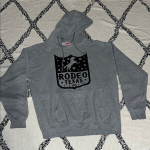 ALI DEE Gray Rodeo Texas Hoodie Size L